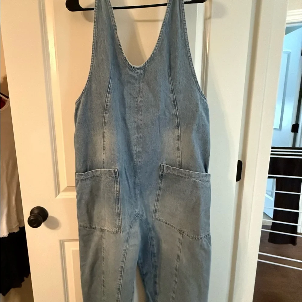 We The Free Blue Denim Overall Barrel Jean Apparel M - Picture 4 of 7